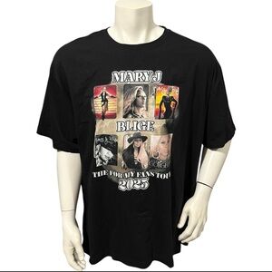 Pro DaDa Adults T-Shirt Mary J Blige Tour Tee Black Short Sleeve 2XL